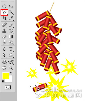 Photoshop CS4打造迎春炮竹