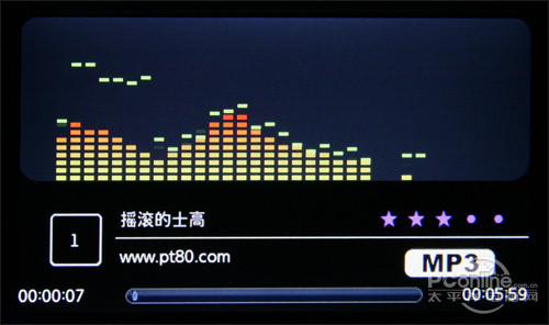 内置蓝色LED小夜灯 百度B828 MP4评测