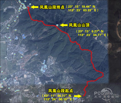 火凤线凤凰山段轨迹图