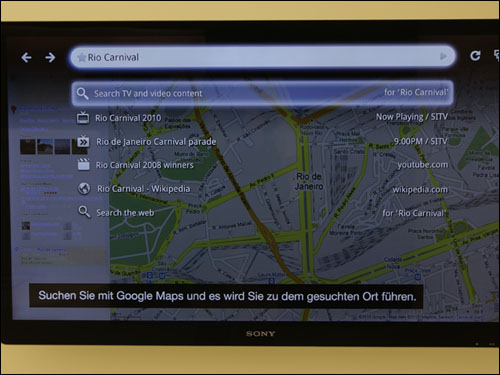 索尼Google TV浏览Google地图