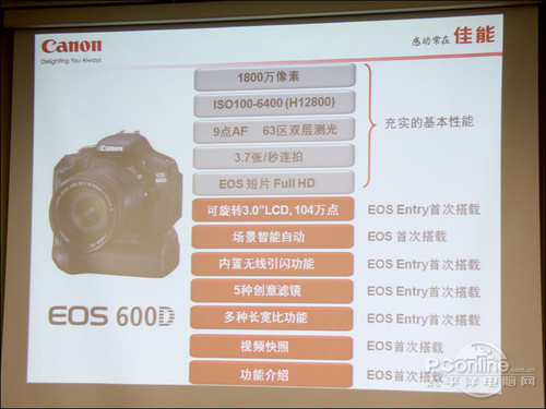 佳能600D(17-85mm IS)佳能600D主要功能